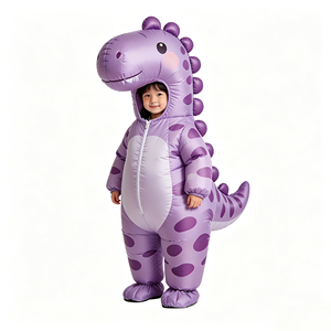 Disfraz inflable de dinosaurio morado, traje de personaje de dragón de dibujos animados para niños, fiesta de cumpleaños, cosplay de Halloween - Product Image 1