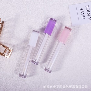 Tubo de brillo labial de 5 ml, envase cosmético vacío, tubos de plástico para rellenar tinte labial con tapa rosa, roja y negra - Product Image 4