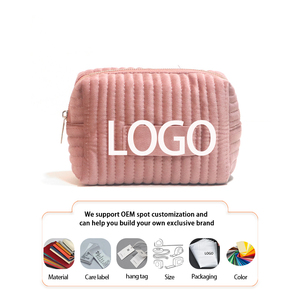 Borse cosmetiche da viaggio personalizzabili in velluto, borse da toilette con cerniera, semplici e alla moda, facili da trasportare <span class=keywords><strong>insieme</strong></span> - Product Image 1