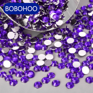 BOBOHOO Strass En Gros 2mm-6mm Argent Base Pop <span class=keywords><strong>Violet</strong></span> AB Couleurs En Vrac Paquet Non Hotfix Strass Résine pour Vêtements - Product Image 1