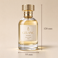 Flacon de parfum rond transparent en cristal de 100 ml, flacons de parfum vides élégants, flacon de parfum en verre classique avec vaporisateur fin et boîte
