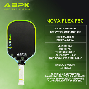 ABPK GEN 5 NOVA FLEX True Foam <span class=keywords><strong>Toray</strong></span> <span class=keywords><strong>T700</strong></span> fibra de carbono 16mm paletas de Pickleball EPP Core Pickleball Paddle con módulo TFP - Product Image 2