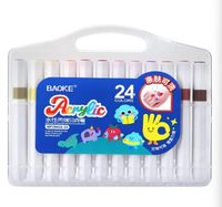 Juego de 24 Rotuladores Acrílicos de Colores Borrables con Aire, 6mm, Impresión UV, Lavables, para Dibujo de Dibujos Animados, para Estudiantes de Arte