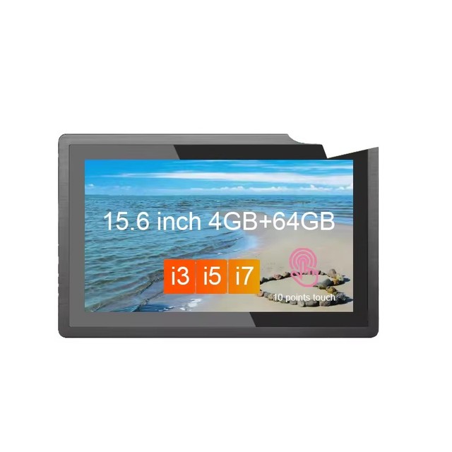 15.6 Inch Fanless Embedded Industrial Computer Touch Screen Display New I3 I5 I7 Panel Mini PC with USB Interface