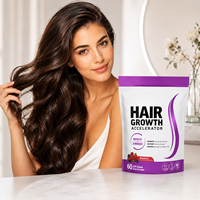 Gummies pour la croissance des cheveux, 60 unités, favorisent des cheveux plus épais et plus volumineux, complément alimentaire pour la croissance des cheveux pour femmes adultes, biotine, 2 gommes à mâcher