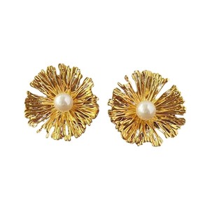 Boucles d'oreilles tendance à pampilles vintage, clous d'oreilles en perles, laiton plaqué or, design zircon 14K, boucles d'oreilles créoles pour femmes - Product Image 5