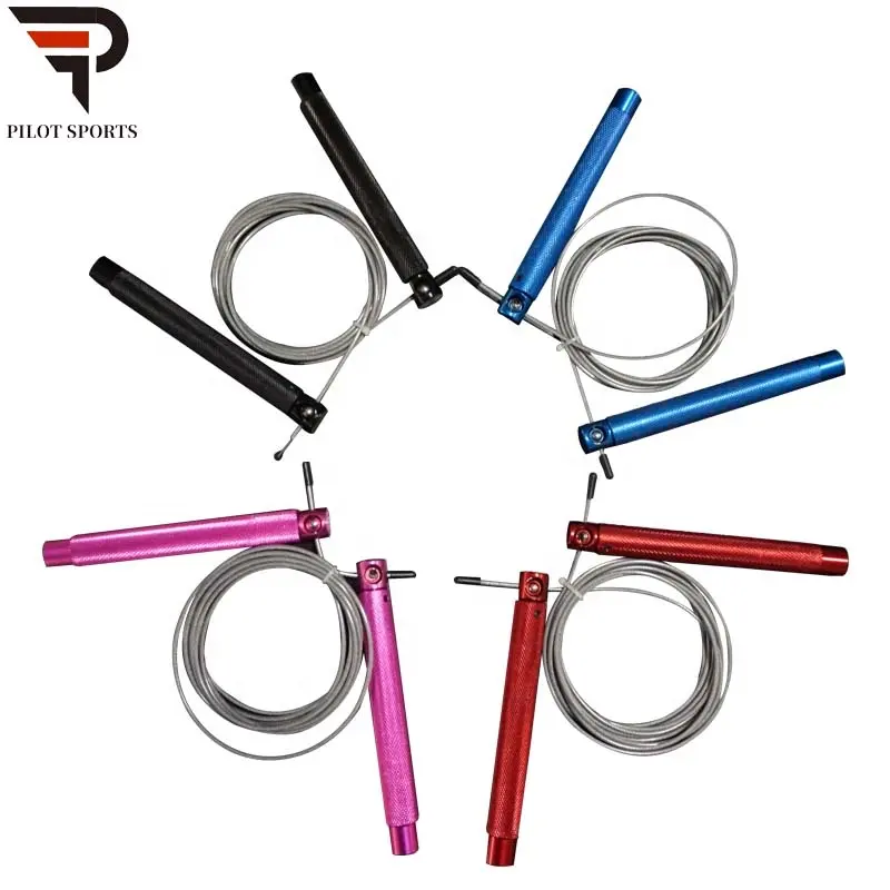 PILOT SPORTS Free sample custom various colors aluminium adjustable universal rotary bearing fitnessjump rope speed rope