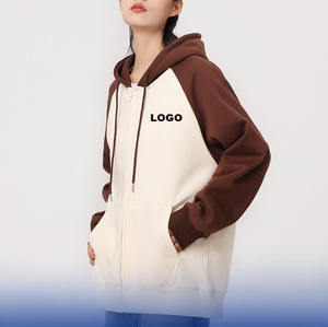 Venta al por mayor de gran tamaño peso pesado en blanco Zip up Hoodie personalizado de alta calidad 100% algodón Tallas grandes Unisex manga raglán cremallera sudaderas con capucha - Product Image 1