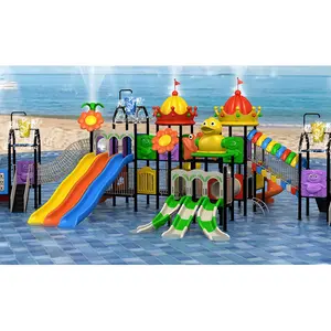 Aquapark Mainan Plastik Glide Wood Gym dan Kait Aqua Anak Mega Water Park Tabung Plastik untuk Anak-anak Spiral Slide Luar Ruangan Tempat Bermain