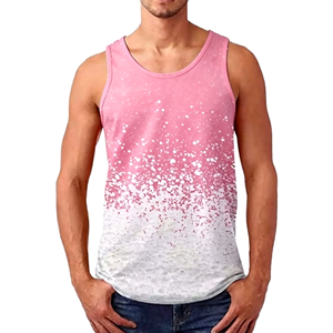 Camiseta sin mangas para hombre, estilo boxy, de secado rápido, de algodón acanalado, con logo personalizado, para verano, deporte, gimnasio, chaleco, top. - Product Image 1