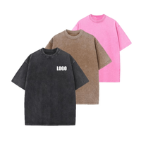 T-shirt de Sport Oversize Tendance Personnalisation Col Rond Coton Léger Unisexe Vintage Lavé Impression sur Mesure pour Hommes Logo