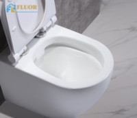 Vente en gros usine : WC suspendu en céramique sans réservoir, à chasse double, avec siphon européen et chasse directe, pour salle de bain