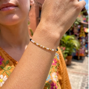 Go2boho Braccialetto Trendy con Codice Morse e Perle, Messaggio 'I Love You' Placcato Oro, Regolabile Unisex, Gioiello Regalo - Product Image 3
