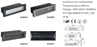 Luminaire encastré carré IP65 à led en aluminium pour rampe d'éclairage d'escalier