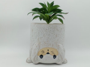 Simpatici piccoli animali <span class=keywords><strong>in</strong></span> piedi sulla sua <span class=keywords><strong>testa</strong></span> <span class=keywords><strong>in</strong></span> ceramica animali invertiti faccia vasi da fiori per soggiorno giardino - Product Image 2