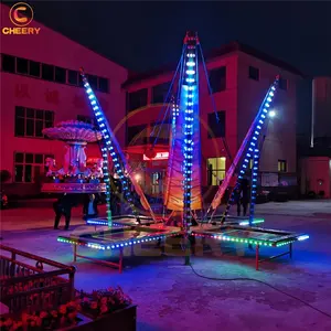 Wholesale outdoor fairground amusement park rides mobile kids game electric bungee bounce trampoline bed