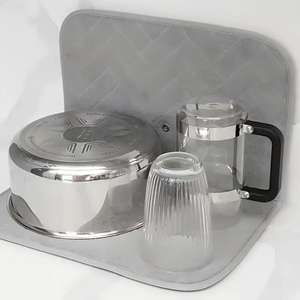 Tapis égouttoir 2-en-1 super absorbant pour cuisine, idéal pour assiettes, casseroles, bols et ustensiles – Vente en gros - Product Image 2