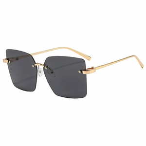 Gafas de <span class=keywords><strong>Sol</strong></span> Cuadradas Extra Grandes con Marco de Aleación XA100, Gafas de <span class=keywords><strong>Sol</strong></span> de Diseño Retro sin Montura para Mujer, con Logotipo Personalizado, Protección UV400 - Product Image 3