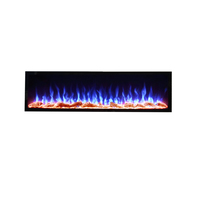 Pas de chaleur vente en gros décor moderne led bûche bois cheminée flamme grand mur intégré insertion intégrée cheminée électrique