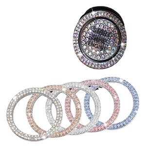 カークリスタルラインストーンスタートエンジンイグニッションボタンキーノブブリンリングエンブレムステッカーカーアクセサリー装飾デカール - Product Image 1