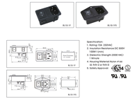 Interrupteur à bascule robuste Arcolps RL10-1 10A 250VAC 3P, boîtier en nylon 66 industriel, homologation Intertek, 50000 cycles