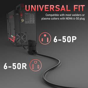 HENG-WELL 250 볼트 용접기 연장 코드 NEMA 6-50P ~ 6-50R 30A 용접 기계용 정격 전류 SJTW 와이어 유형 - Product Image 3
