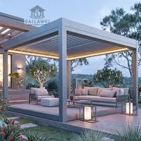 Pergola en aluminium sur mesure OEM 6x4m avec toit à lames motorisé, imperméable, pavillon de jardin de luxe, grandes espaces de vie, vente chaude