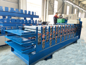 Factory Steel Roof <b>Tile</b> Double Three Layer Corrugated and Trapezoidal Roll Forming Making Machine for China - Product Image 3