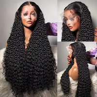Perruque frontale complète 13x4 en dentelle, cheveux humains, couleur naturelle, bouclés crépus, sans colle, brésiliens, pré-épilés, cheveux vierges Remy, vente en gros