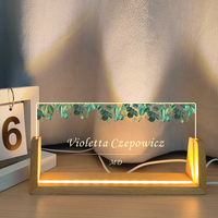 Plaque de nom de bureau personnalisée avec fleurs, panneau de bureau LED, plaque de nom personnalisée, décoration de bureau, accessoire de bureau, cadeau de nouvel emploi