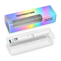 Boîte d'emballage personnalisée pour stylo à peptides et poudre de peptides avec fenêtre visible, boîte pliable en carton blanc ivoire, plateau intérieur en plastique