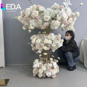 LEDA Luxury White Silk Artificial Flower Wedding Centerpieces <b>Table</b> <b>Decorations</b> For Your Special Day - Product Image 1