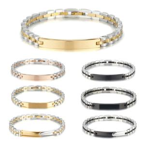 Custom 316l Stainless Steel <b>Men</b> Bracelet Engrave 14k 18k Gold Plated Fashion Chain Link Bracelets <b>for</b> <b>Men</b> - Product Image 1