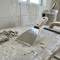 Spatule en acier inoxydable avec manche en bois, 3 pouces (75 mm), couteau à mastic et spatule robustes pour le plâtrage des murs, le jointage des carreaux et le nettoyage