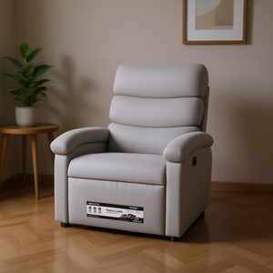 Sillón Reclinable de Poliéster Gris Claro, Operación Manual, Diseño Contemporáneo, Muebles para Sala de Estar - Product Image 2