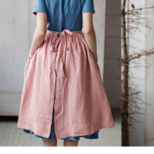 Mezzo grembiule in stile bohémien, alla moda e alla moda e avvolgente grembiule in vita da donna, abbigliamento da lavoro in cotone e lino per studi d'arte - Product Image 3