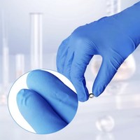 Синие нитриловые смотровые перчатки, одноразовые, медицинского назначения, без латекса, без пудры, удобные в использовании, многоцелевые