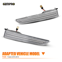 2 pièces Feux de position latéraux avant à LED transparents/fumés pour Ford Fusion 2010-2012, feux de position ambre