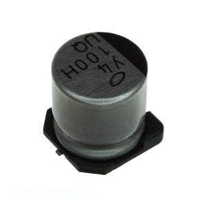 Condensateur SMD 100 uF 20% 50V à montage en surface, fabricant Channel UUQ1H101MCL1GS, CAP ALUM 100UF - Product Image 1
