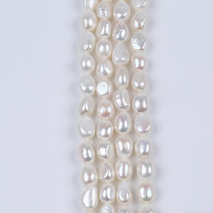 Collier de perles d'eau douce baroques double face 11-12 mm, forte luminosité, trou droit, bracelet DIY de Zhuji - Product Image 3