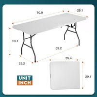Hot Selling White HDPE Kunststoff 6 ft Rechteck Klapptisch für Party-Events im Freien