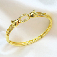 Bracelet tête léopard bracelet zircone bracelet sauvage punk bijoux lion pard bracelets