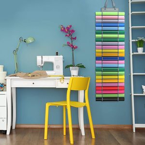 Vinyl Roll Storage Organizer - Vinyl Roll Holder with 48 Holes Foldable Vinyl Organizer Wall Mount/Over The Door