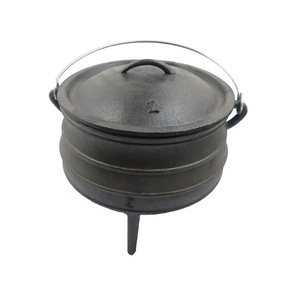 Cast Iron Camping Pot 1/4 Qt Three Legged Outdoor Cookware Stew Roasting Pot South African Style Picnic Use - Product Image 4