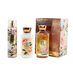 Offre spéciale 295ML Body Wash + 295ML Lotion pour le corps + 250ML Body Mist parfum coffret cadeau emballage pour femme