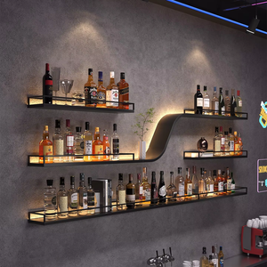 Muebles creativos para el hogar, estante <span class=keywords><strong>de</strong></span> almacenamiento <span class=keywords><strong>de</strong></span> arte del hierro montado en la pared, Mostrador <span class=keywords><strong>de</strong></span> <span class=keywords><strong>Bar</strong></span> <span class=keywords><strong>de</strong></span> vino tinto, Panel rústico, colgante <span class=keywords><strong>de</strong></span> pared para restaurante y hogar - Product Image 1