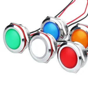 대시보드 장착 경고 LED 루프 장치용 WD 22mm 3-220V 볼 헤드 표시등, 금속 표시등 장비