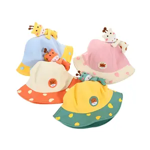 bebê menina animais chapéus bonés Suppliers-Chapéus de bacia tridimensional, chapéu para crianças, bebês, meninos, meninas, sol da praia