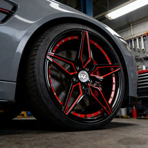 Velg Mobil Monoblock Forged Viaol Custom 18 19 20 21 22 Inch, Finishing Dalam Hitam Gloss dan Merah, Cocok untuk SUV - Product Image 6