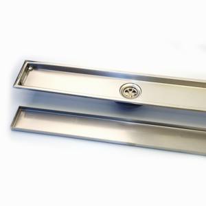 Fabrication <span class=keywords><strong>sur</strong></span> <span class=keywords><strong>mesure</strong></span> de drain de sol en acier inoxydable 304 de haute qualité avec insert linéaire pour carrelage, pour salle de bain et hôtel - Product Image 4